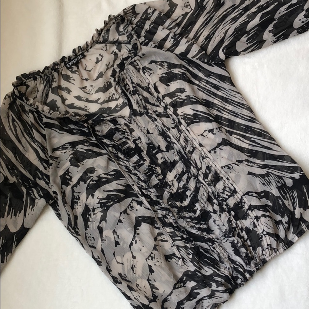 Express sheer print top